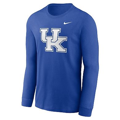 Men's Nike Royal Kentucky Wildcats Primary Logo Long Sleeve T-Shirt