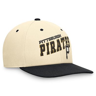 Men's Nike Cream/Black Pittsburgh Pirates Rewind Cooperstown Collection Performance Snapback Hat