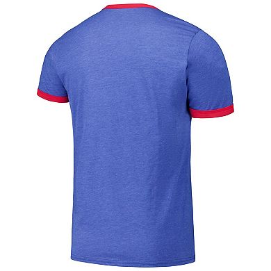 Men's Majestic Threads Royal Texas Rangers Ringer Tri-Blend T-Shirt