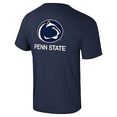 Men's Colosseum Navy Penn State Nittany Lions Logo Lockup 2-Hit Active Blend T-Shirt