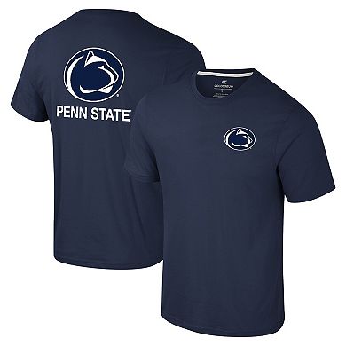 Men's Colosseum Navy Penn State Nittany Lions Logo Lockup 2-Hit Active Blend T-Shirt