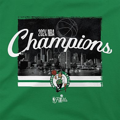 Men's Stadium Essentials Kelly Green Boston Celtics 2024 NBA Finals Champions Skyline T-Shirt