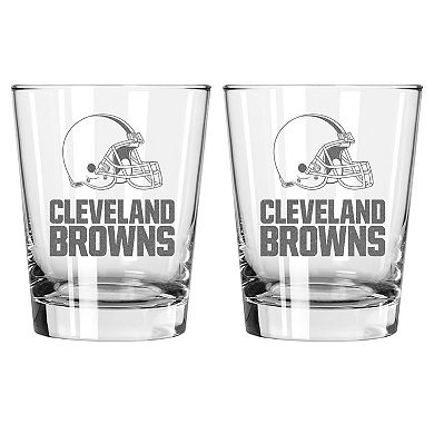 The Memory Company Cleveland Browns 2-Pack 15oz. Double Old Fashioned Glass Set