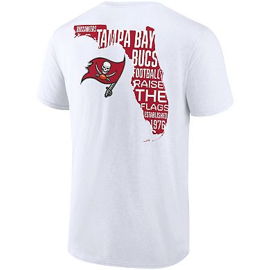 Men's Fanatics White Tampa Bay Buccaneers Hot Shot State T-Shirt