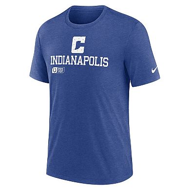 Men's Nike Royal Indianapolis Colts Overlap Lockup Tri-Blend T-Shirt