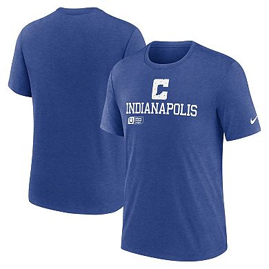 Men's Nike Royal Indianapolis Colts Overlap Lockup Tri-Blend T-Shirt