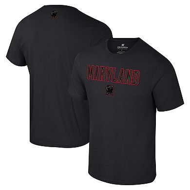 Men's Colosseum Black Maryland Terrapins Color Pop Active Blend T-Shirt