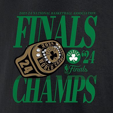 Men's Fanatics Black Boston Celtics 2024 NBA Finals Champions Ball Screen Ring T-Shirt