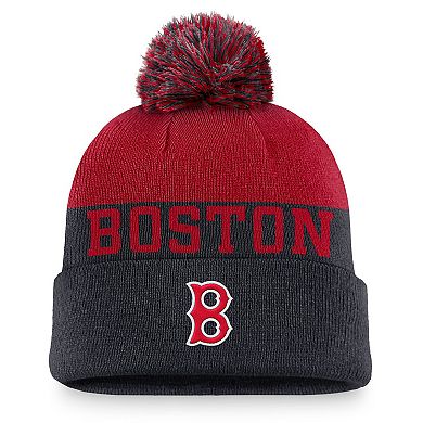 Men's Nike Navy Boston Red Sox Rewind Peak Cuffed Knit Hat with Pom