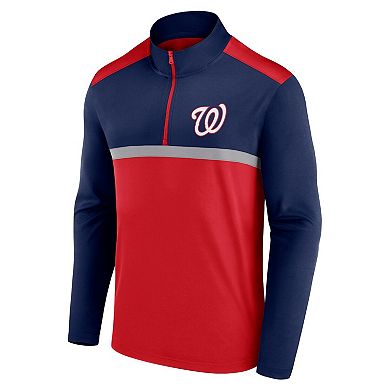 Men's Fanatics Red Washington Nationals Unstoppable Quarter-Zip Top