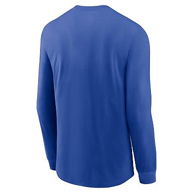 Men's Nike Royal Duke Blue Devils Primary Logo Long Sleeve T-Shirt