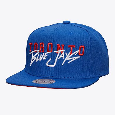 Men's Mitchell & Ness Royal Toronto Blue Jays Team Tagged Snapback Hat