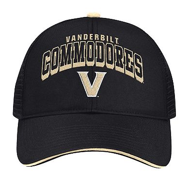 Men's Colosseum Black Vanderbilt Commodores Wyatt Primary Team Trucker Adjustable Hat