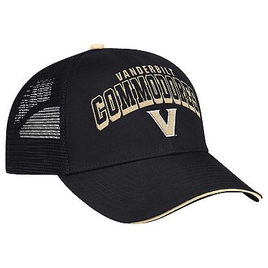 Men's Colosseum Black Vanderbilt Commodores Wyatt Primary Team Trucker Adjustable Hat