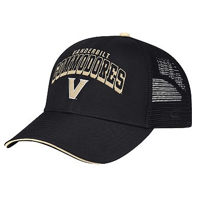 Men's Colosseum Black Vanderbilt Commodores Wyatt Primary Team Trucker Adjustable Hat