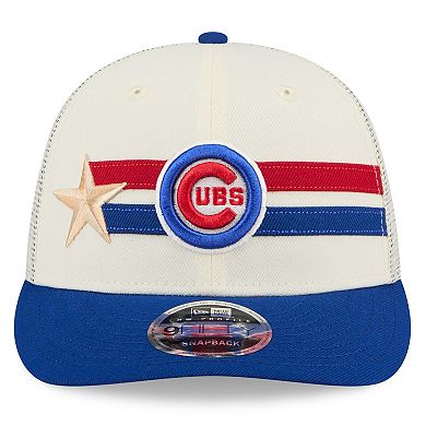 Men's New Era  Cream/Royal Chicago Cubs 2024 MLB All-Star Game Workout Meshback Low Profile 9FIFTY Snapback Hat