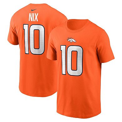 Men's Nike Bo Nix Orange Denver Broncos 2024 NFL Draft First Round Pick Name & Number T-Shirt