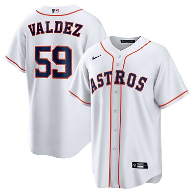 Men's Nike Framber Valdez White Houston Astros Home Replica Jersey