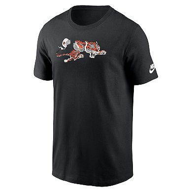 Men's Nike Black Cincinnati Bengals Rewind Logo Essential T-Shirt