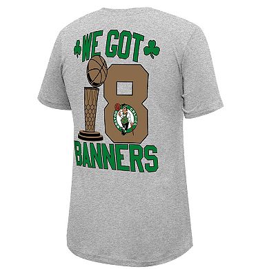Men's Stadium Essentials Heather Gray Boston Celtics 18-Time NBA Finals Champions We Got 18 Banners T-Shirt