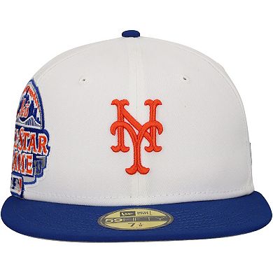 Men's New Era White/Royal New York Mets Major Sidepatch 59FIFTY Fitted Hat
