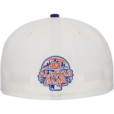 Men's New Era White/Royal New York Mets Major Sidepatch 59FIFTY Fitted Hat
