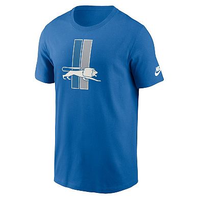 Men's Nike Blue Detroit Lions Rewind Logo Essential T-Shirt