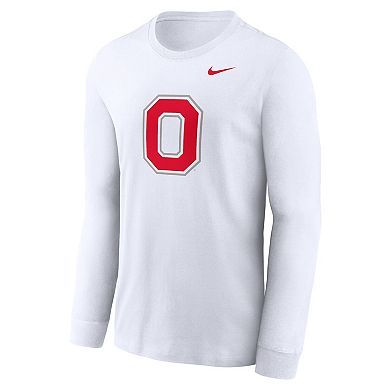 Men's Nike White Ohio State Buckeyes Alternate Logo Long Sleeve T-Shirt