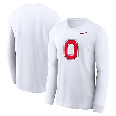 Men's Nike White Ohio State Buckeyes Alternate Logo Long Sleeve T-Shirt