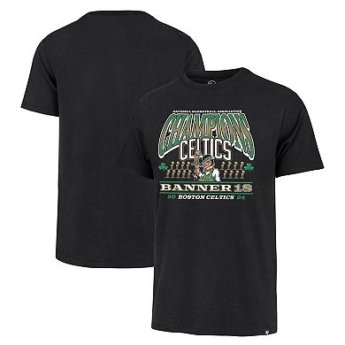 Men's '47 Black Boston Celtics 18-Time NBA Finals Champions Banner Franklin T-Shirt