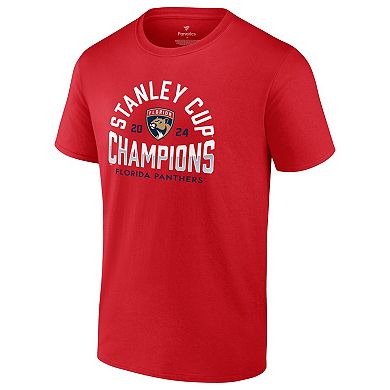 Men's Fanatics  Red Florida Panthers 2024 Stanley Cup Champions Signature Roster T-Shirt