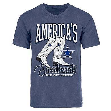 Women's Navy Dallas Cowboys Cheerleaders Boots V-Neck T-Shirt