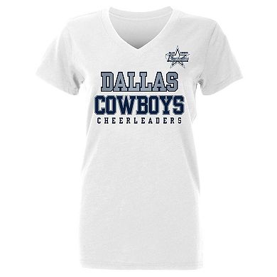 Women's White Dallas Cowboys Cheerleaders V-Neck T-Shirt