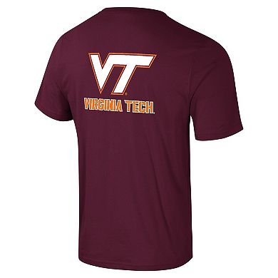 Men's Colosseum Maroon Virginia Tech Hokies Logo Lockup 2-Hit Active Blend T-Shirt