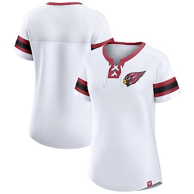 Women's Fanatics White Arizona Cardinals Sunday Best Lace-Up T-Shirt