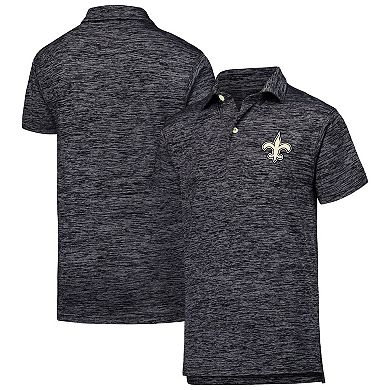 Youth Wes & Willy Black New Orleans Saints Cloudy Yarn Polo