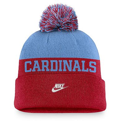 Men's Nike Red St. Louis Cardinals Rewind Peak Cuffed Knit Hat with Pom