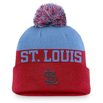 Men's Nike Red St. Louis Cardinals Rewind Peak Cuffed Knit Hat with Pom