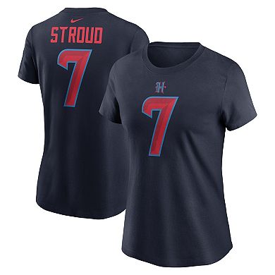 Women's Nike C.J. Stroud Navy Houston Texans Player Name & Number T-Shirt