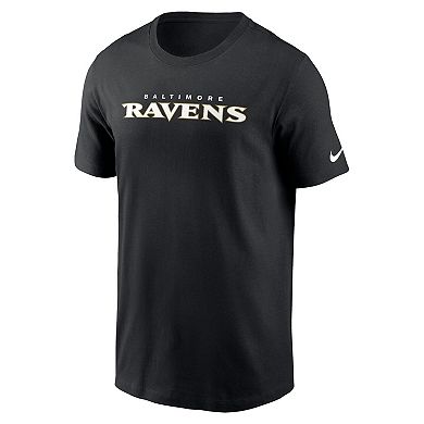 Men's Nike Black Baltimore Ravens Primetime Wordmark Essential T-Shirt