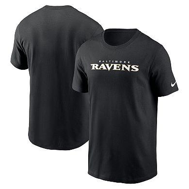 Men's Nike Black Baltimore Ravens Primetime Wordmark Essential T-Shirt