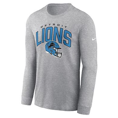 Men's Nike Heather Gray Detroit Lions Essential Long Sleeve T-Shirt