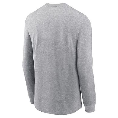 Men's Nike Heather Gray Detroit Lions Essential Long Sleeve T-Shirt