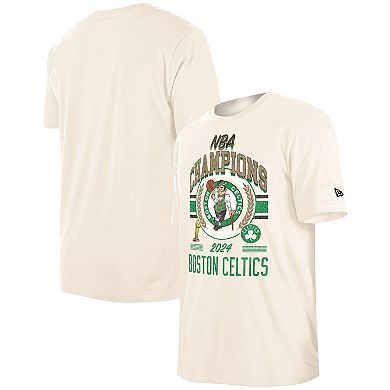 Men's New Era Cream Boston Celtics 2024 NBA Finals Champions Victory Chrome T-Shirt