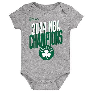 Newborn Heather Gray Boston Celtics 2024 NBA Finals Champions Bodysuit