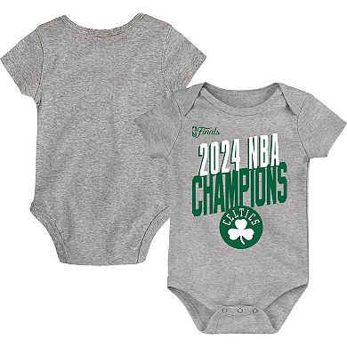 Newborn Heather Gray Boston Celtics 2024 NBA Finals Champions Bodysuit