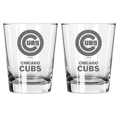 The Memory Company Chicago Cubs 2-Pack 15oz. Double Old Fashioned Glass Set