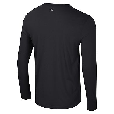 Men's Colosseum Black Army Black Knights Color Pop Active Blend 2-Hit Long Sleeve T-Shirt