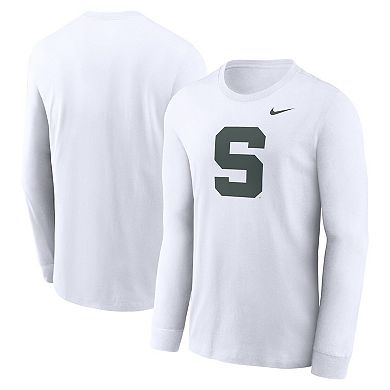 Men's Nike White Michigan State Spartans Alternate Logo Long Sleeve T-Shirt