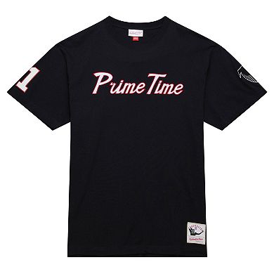 Men's Mitchell & Ness Deion Sanders Black Atlanta Falcons Retired Player Nickname T-Shirt